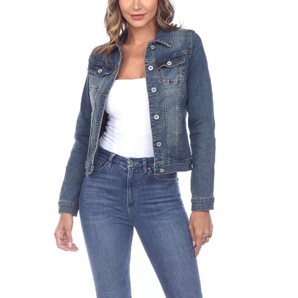 White Mark Women’s Blue Denim Classic Jacket Size S New With Tags‎